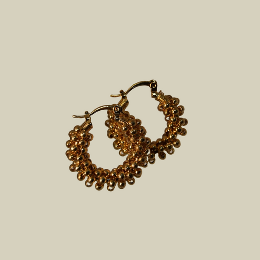 Golden Woven Mini Hoops