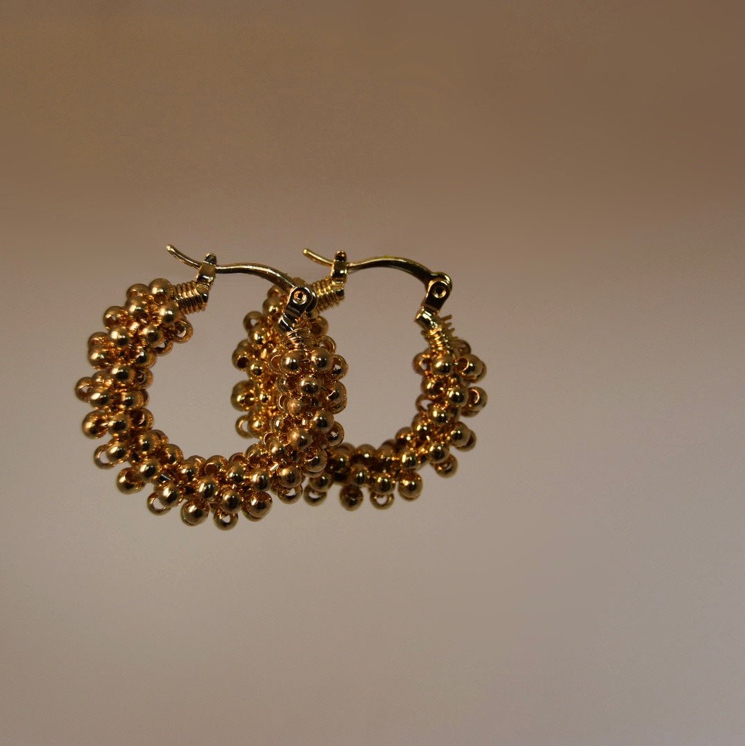 Golden Woven Mini Hoops