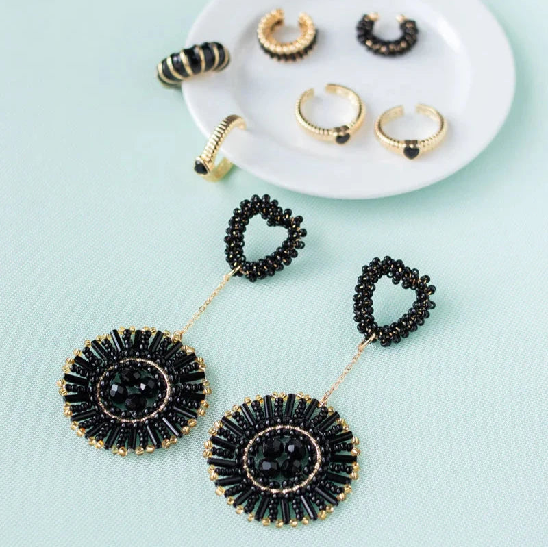 Dark Nights Woven Earrings